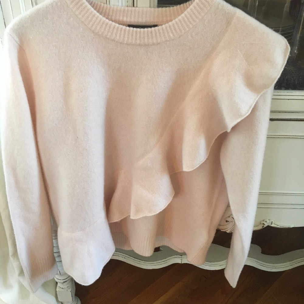 Jcrew NWT pink ruffle sweater